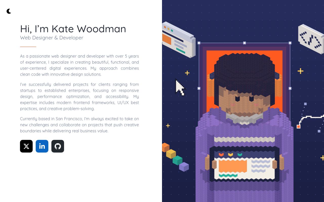 Screenshot of the CV template
