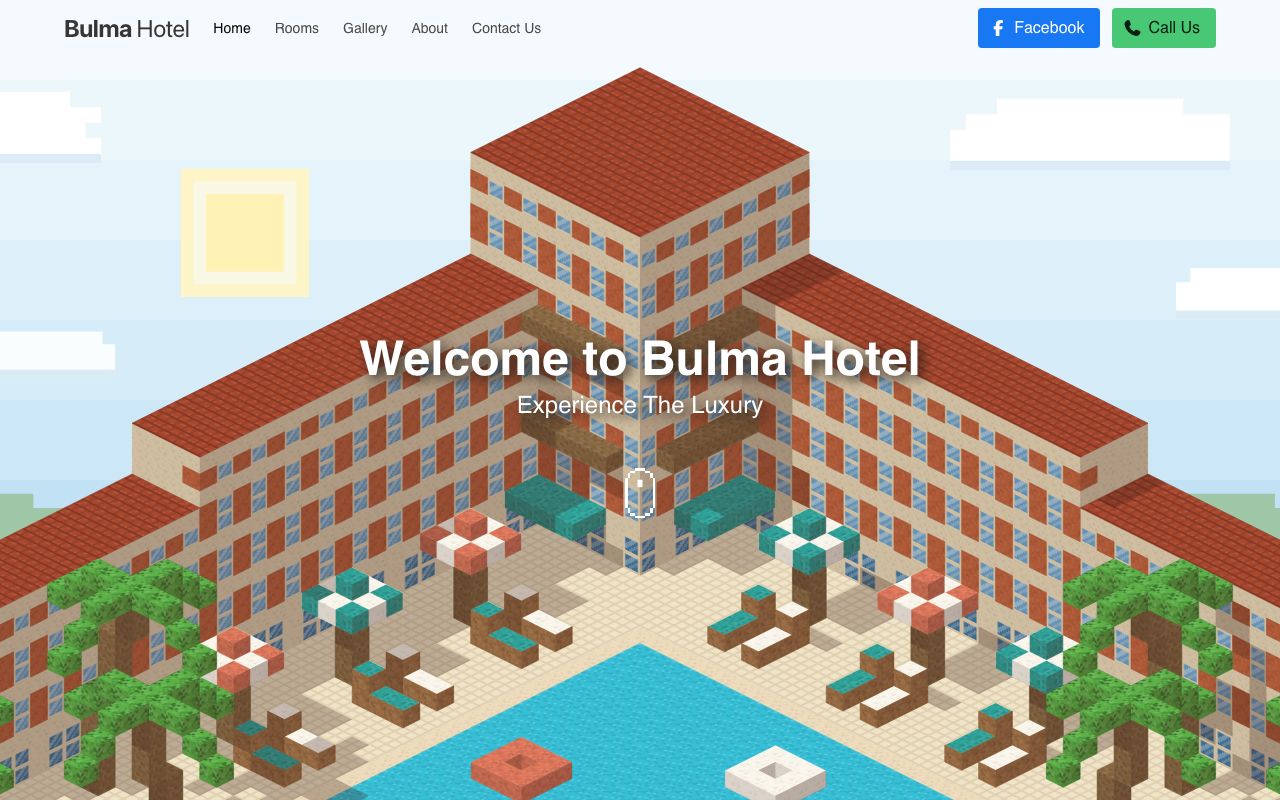 Screenshot of the Hotel template