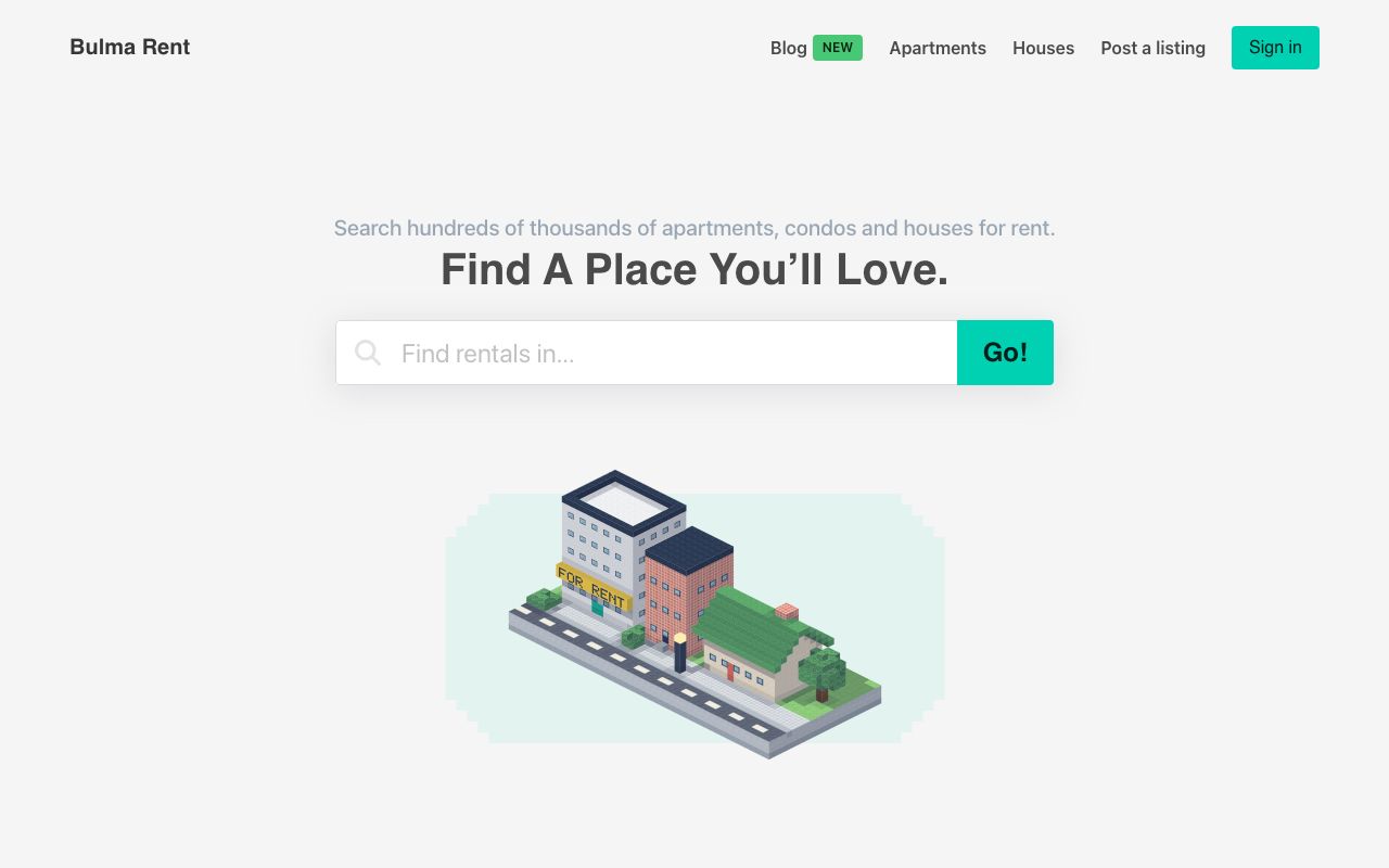 Screenshot of the Rent template